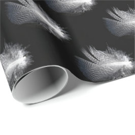 Svartvit stripe Feather Flytande på en damm Presentpapper