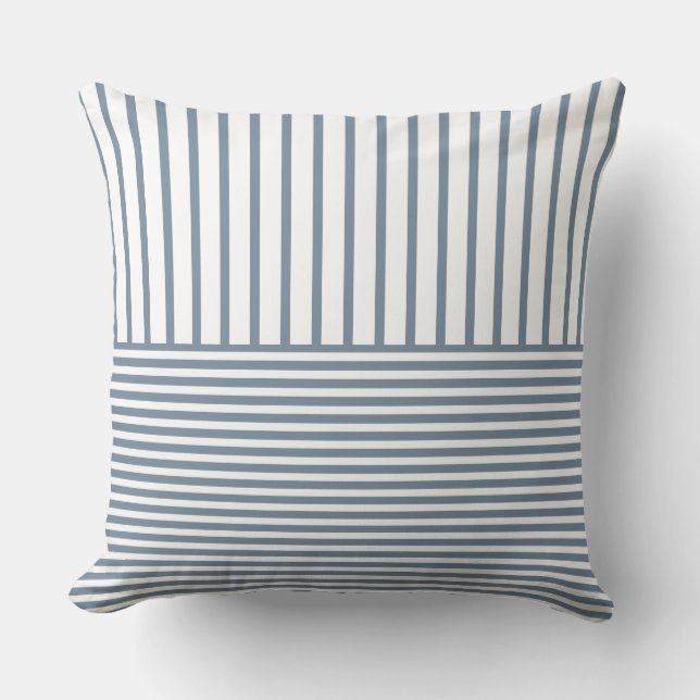 Svartvit stripe kudde (Framsida)