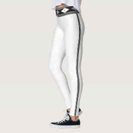 Svartvit stripe leggings