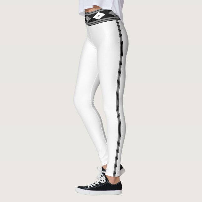 Svartvit stripe leggings (Vänster)