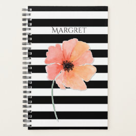 Svartvit stripe med vallmoplanner