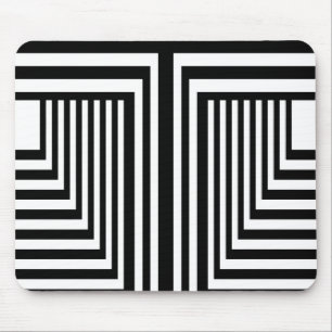 Svartvit stripe musmatta