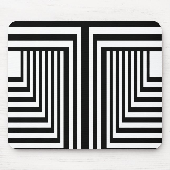 Svartvit stripe musmatta (Framsidan)