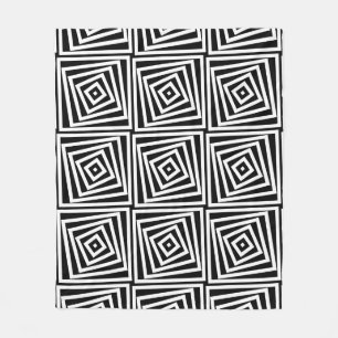 Svartvit stripe Spiral Box Mönster Fleecefilt