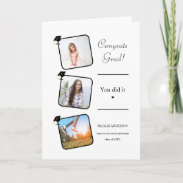 Svartvit Student Studenten Grattis Kort