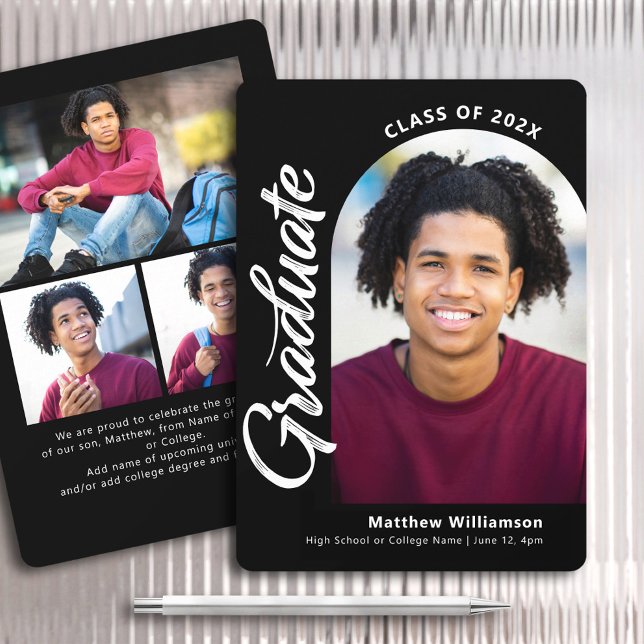 Svartvit Studenten 4-foto med fet stil Meddelande (Skapare uppladdad)