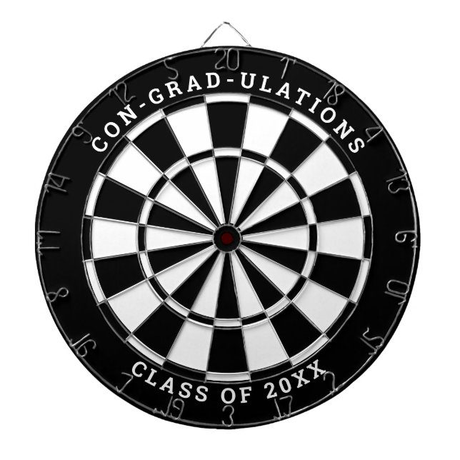 Svartvit Studenten | ANPASSNINGSBAR Darttavla (Framsidan)