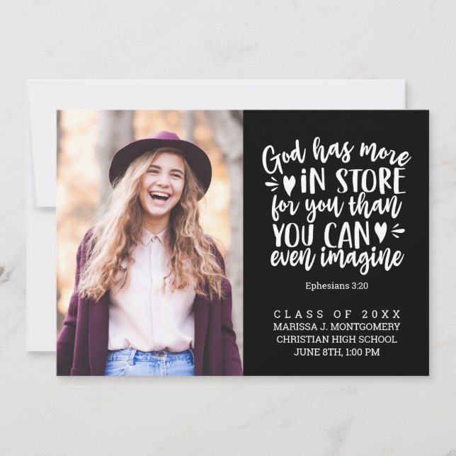 Svartvit Studenten bible Verse Photo White Script  Meddelande (Framsida)