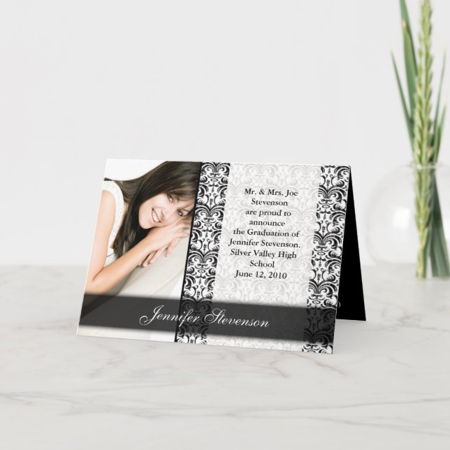 Svartvit Studenten eller Party Inbjudan (Framsida)