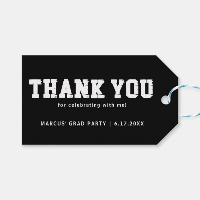 Svartvit Studentfest, Tack Presentetikett (Framsidan (Horisontell))