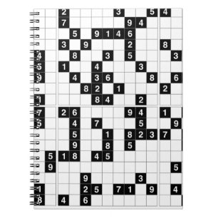 svartvit sudoku anteckningsbok med spiral
