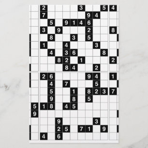 svartvit sudoku brevpapper