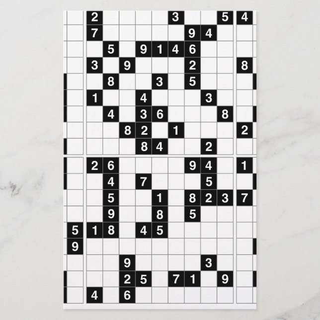 svartvit sudoku brevpapper (Framsida)