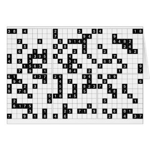 svartvit sudoku hälsningskort