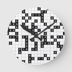 svartvit sudoku rund klocka