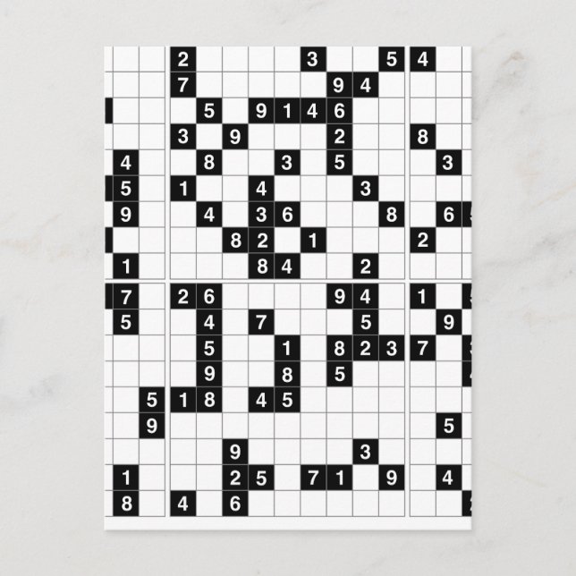 svartvit sudoku vykort (Framsida)