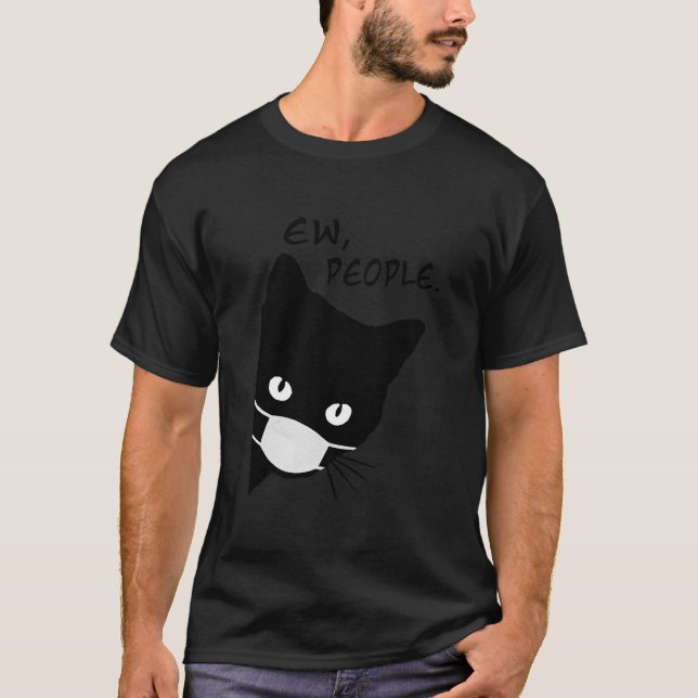 Svartvit, svart, Ansikte-beckmask T Shirt (Framsida)