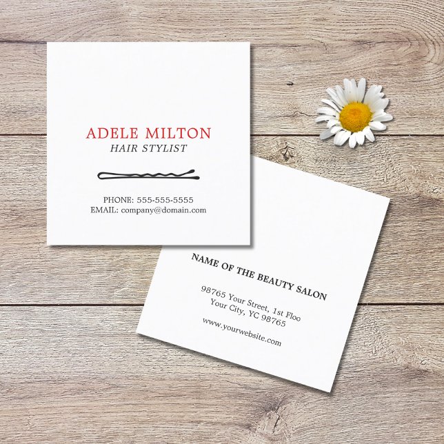 Svartvit svart Elegant med minimalistisk  Fyrkantigt Visitkort (Skapare uppladdad)