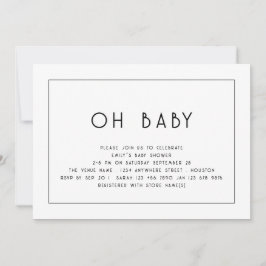 Svartvit, svart, Gräns, babykläder Inbjudningar