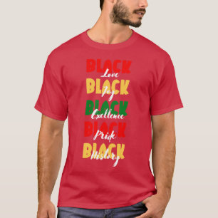 Svartvit svart kärlek-pride med svart sjupunt t shirt