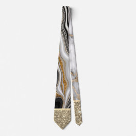 Svartvit svart marbel elegant Glitter Slips