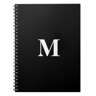 Svartvit svartvit monogram Initialer Anteckningsbok
