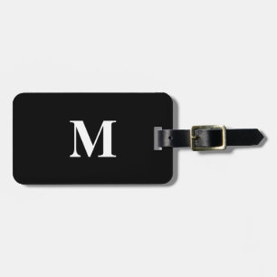 Svartvit svartvit monogram Initialer Bagagebricka