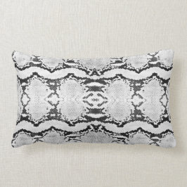 Svartvit syra Tvättar Boa Constritor Snakeskin Lumbarkudde