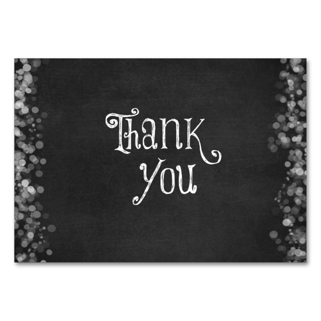 Svartvit Tack Bordsnummer (Framsidan)