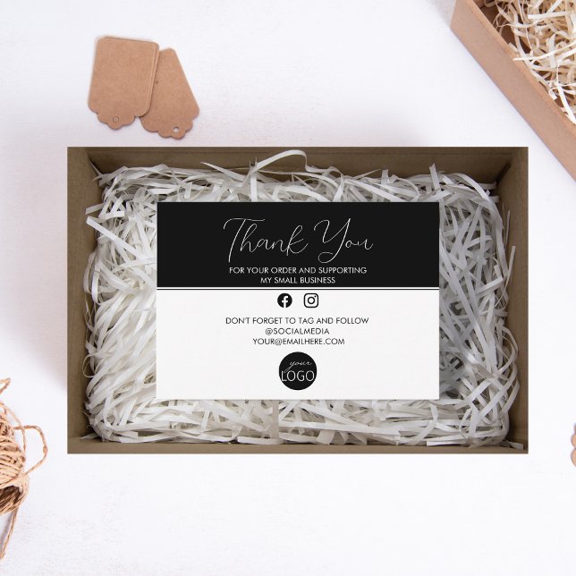 Svartvit Tack Business Logotyp Paket Tilläggskort (Skapare uppladdad)