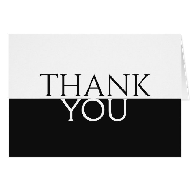 Svartvit Tack för speciell dag Hälsningskort (Framsidan Horizontal)