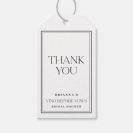 Svartvit Tack Vino före vyer Presentetikett