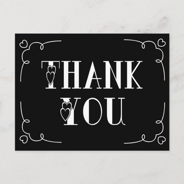 Svartvit tack vykort (Framsida)