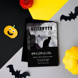 Svartvit taloky Halloween Vibe Party Inbjudan