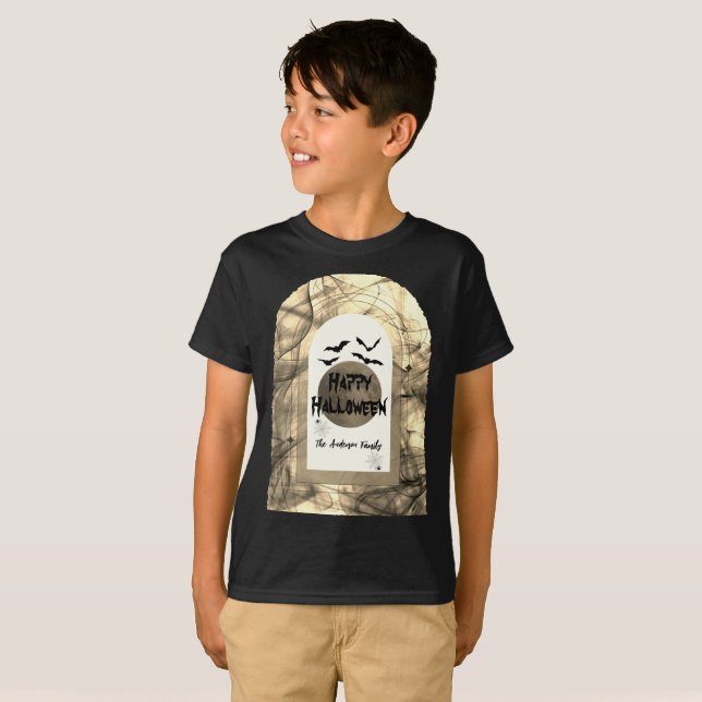 Svartvit taloky som matchar Happy halloween Kids T Shirt (Hel framsida)