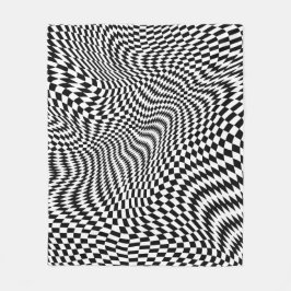 Svartvit tänd Checkers Fleecefilt