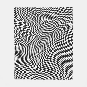 Svartvit tänd Checkers Fleecefilt