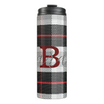 Svartvit Tartan Kontrollerad Monogram Namn