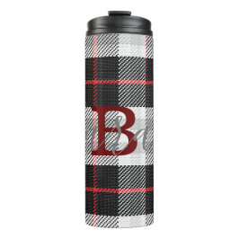 Svartvit Tartan Kontrollerad Monogram Namn