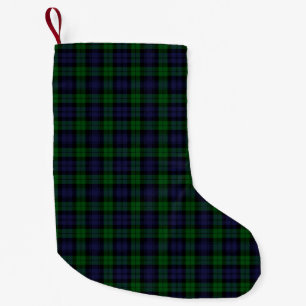 Svartvit Tartan Padding Liten Julstrumpa