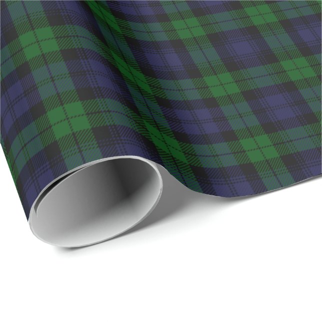 Svartvit Tartan Padding Presentpapper (Rullad Hörn)
