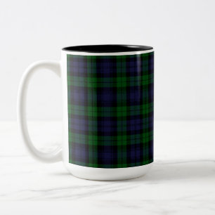 Svartvit Tartan Padding Två-Tonad Mugg