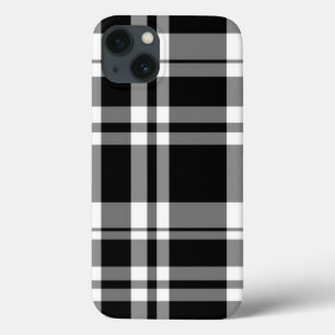 Svartvit tartanplaid mönster