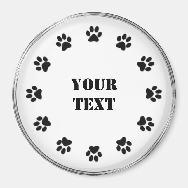 Svartvit Tassar-kylskåp, magnet (Framsidan)