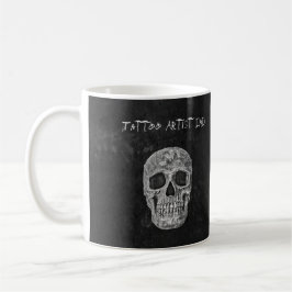 Svartvit Tattoartist av Pappa Gothic Skull Head Kaffemugg