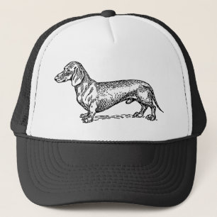 Svartvit taxWienerhund Keps