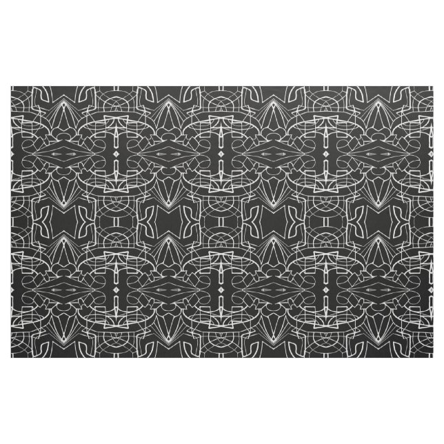 Svartvit teckningsdesign Mönster Tyg (Fat Quarter)
