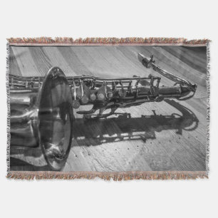 Svartvit tenor-saxofon filt