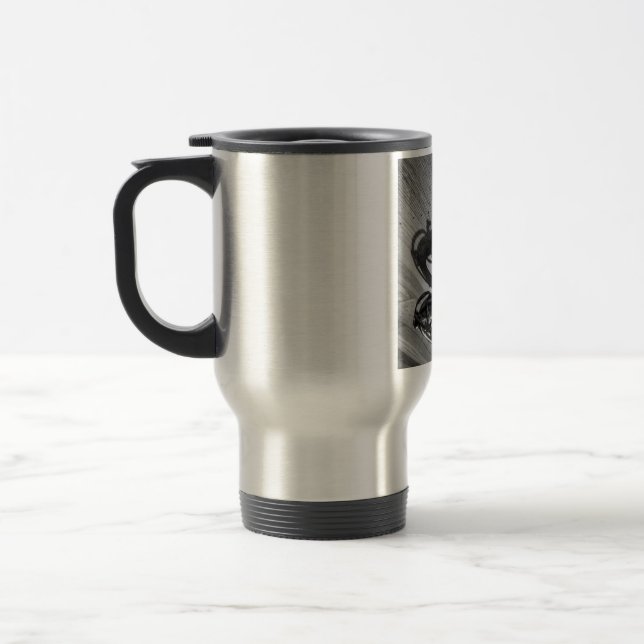Svartvit tenor-saxofon resemugg (Vänster)
