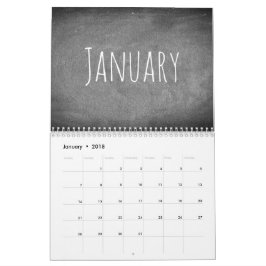Svartvit text 2018 för svart tavlakalender kalender